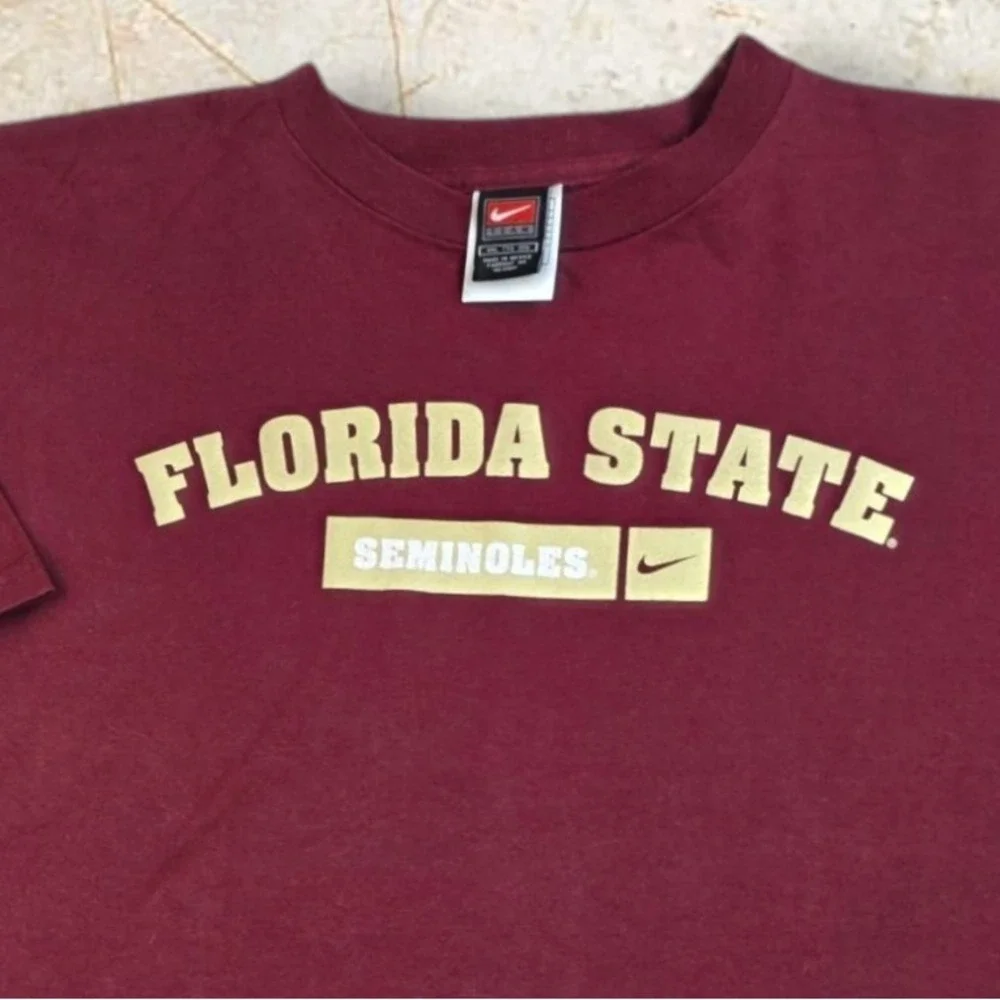 Vintage Nike Florida State University FSU Seminoles Center Swoosh Shirt Size 2XL